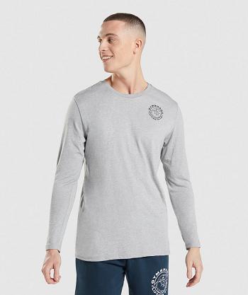 Long Sleeve Męskie Gymshark Legacy Głęboka Szare | PL 3696KOR